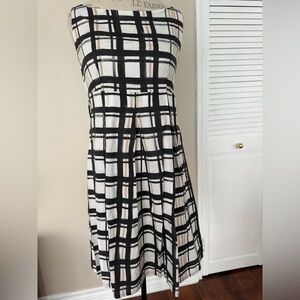 Promod Black and White Plaid Skirt